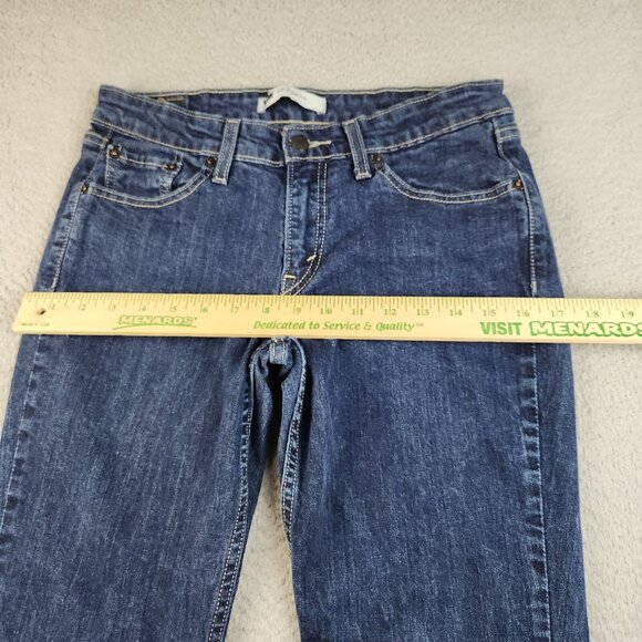 Levi's 518 Jeans Women's 9S Bootcut Super Low Rise Dark Wash Blue Ladies Pants - Picture 5 of 11